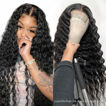 Wholesale Virgin Hair Vendor 13x4 360 Lace Frontal Human Hair Wig Brazilian Cuticle Aligned Hair Deep Curly Wave Lace Front Wigs
